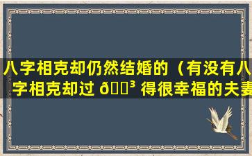 八字相克却仍然结婚的（有没有八字相克却过 🐳 得很幸福的夫妻）